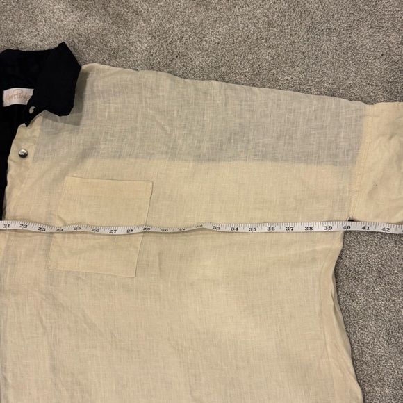 Myrah Penaloza Yin Yang 100% Linen Suka Button Down Top Size XL Like New. - Picture 7 of 12